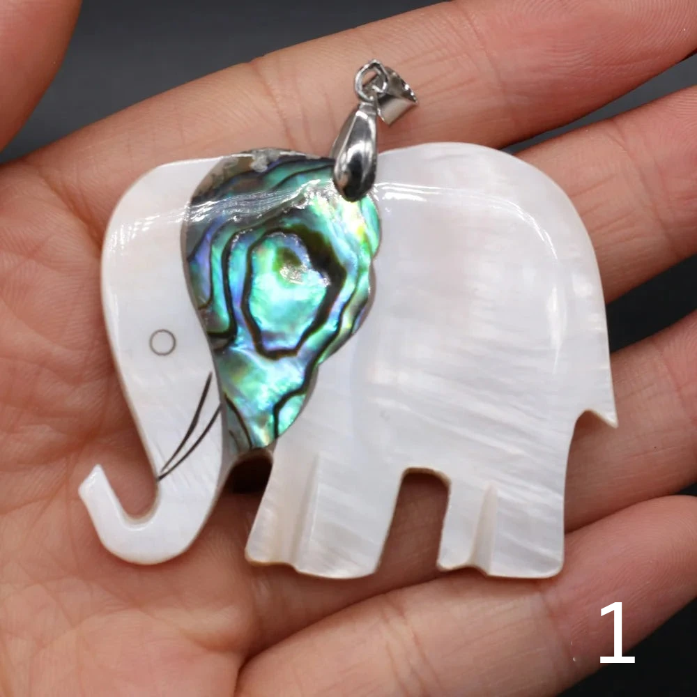 Elephant Natural Pearl Shell Pendant DIY Necklace Making 1 Items