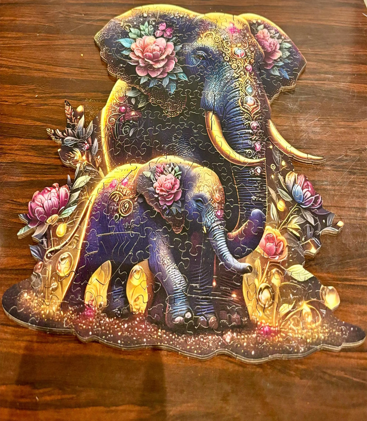 Elephant Wooden Puzzle Unique Shaped Pieces
