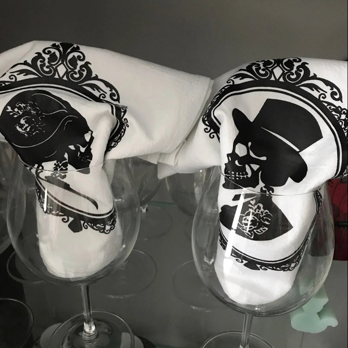 Skull Kitchen Towel Happy Couple