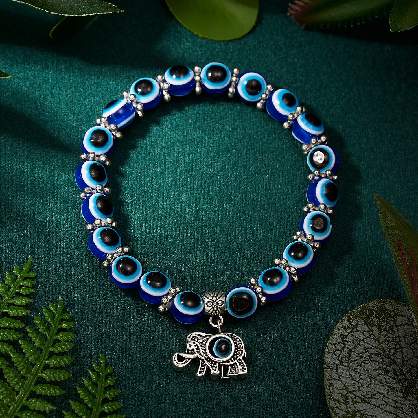 Elephant Blue Evil Eye Resin Bracelets