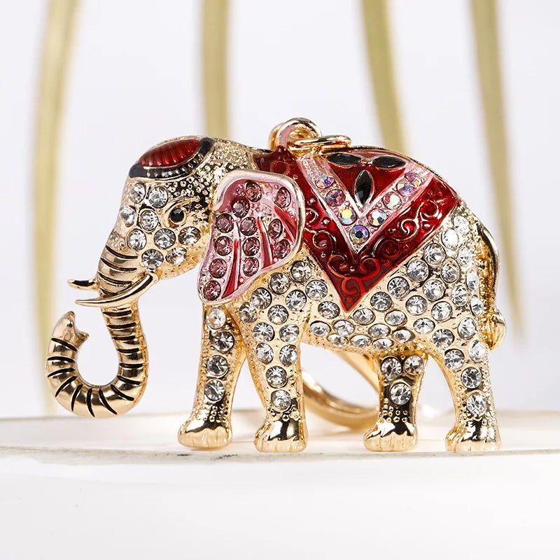 Elephant Key Chain With Rhinestones