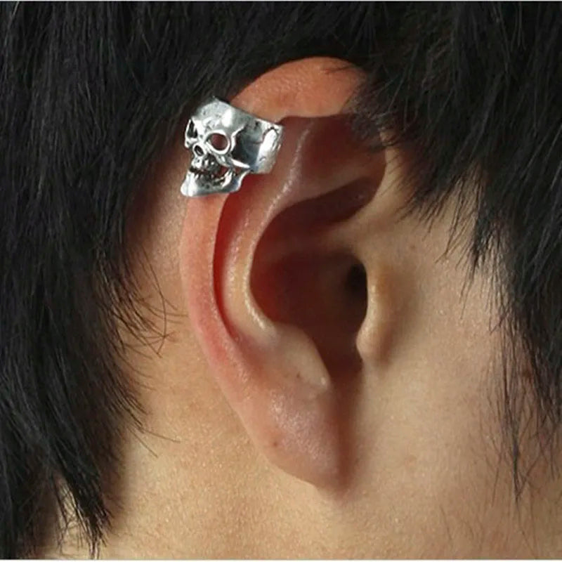Skull Ear Cuff Stainless Steel