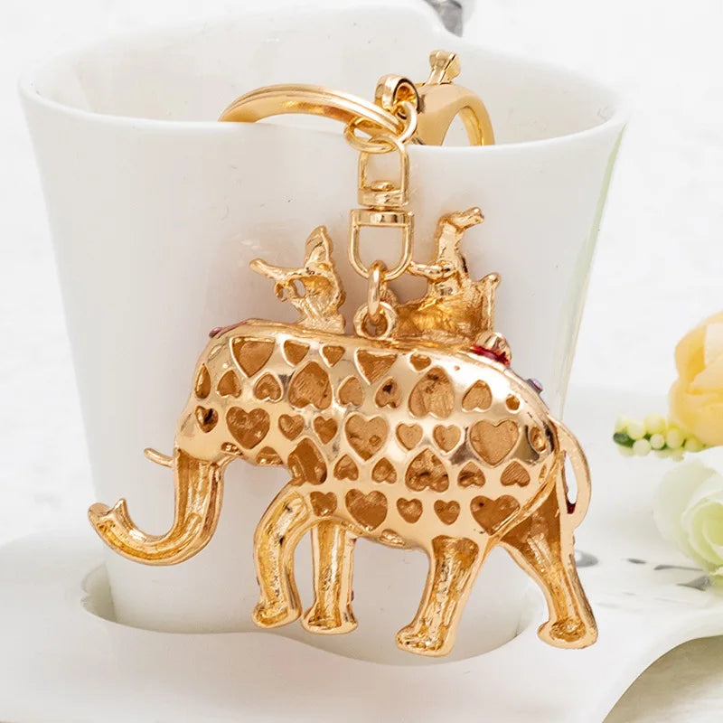 Elephant Keychains Crystal Rhinestone