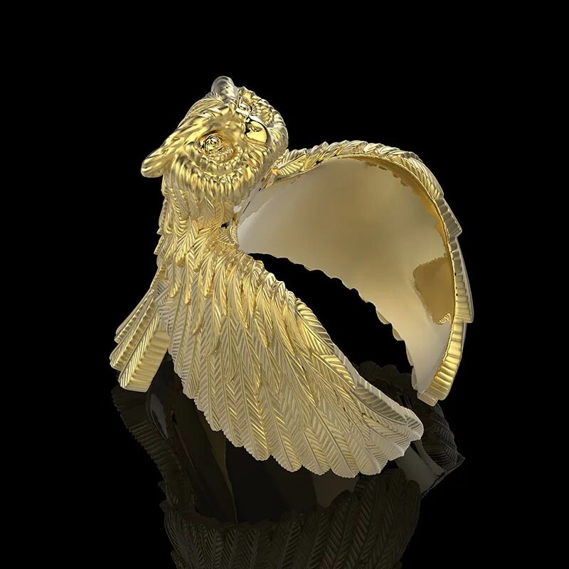 Owl Golden Metal Ring