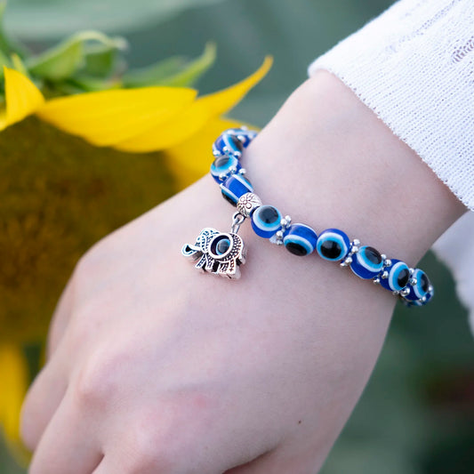 Elephant Blue Evil Eye Resin Bracelets