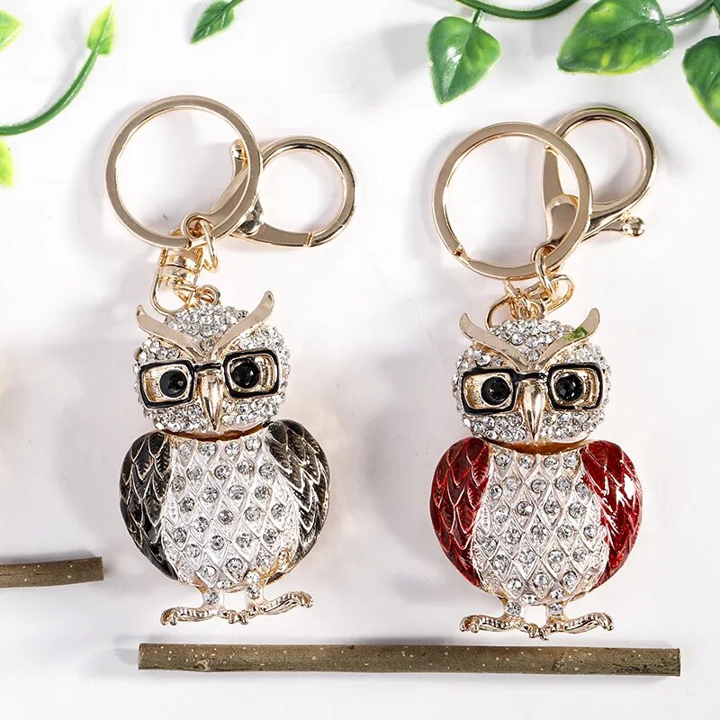 Owl Crystal Keychain