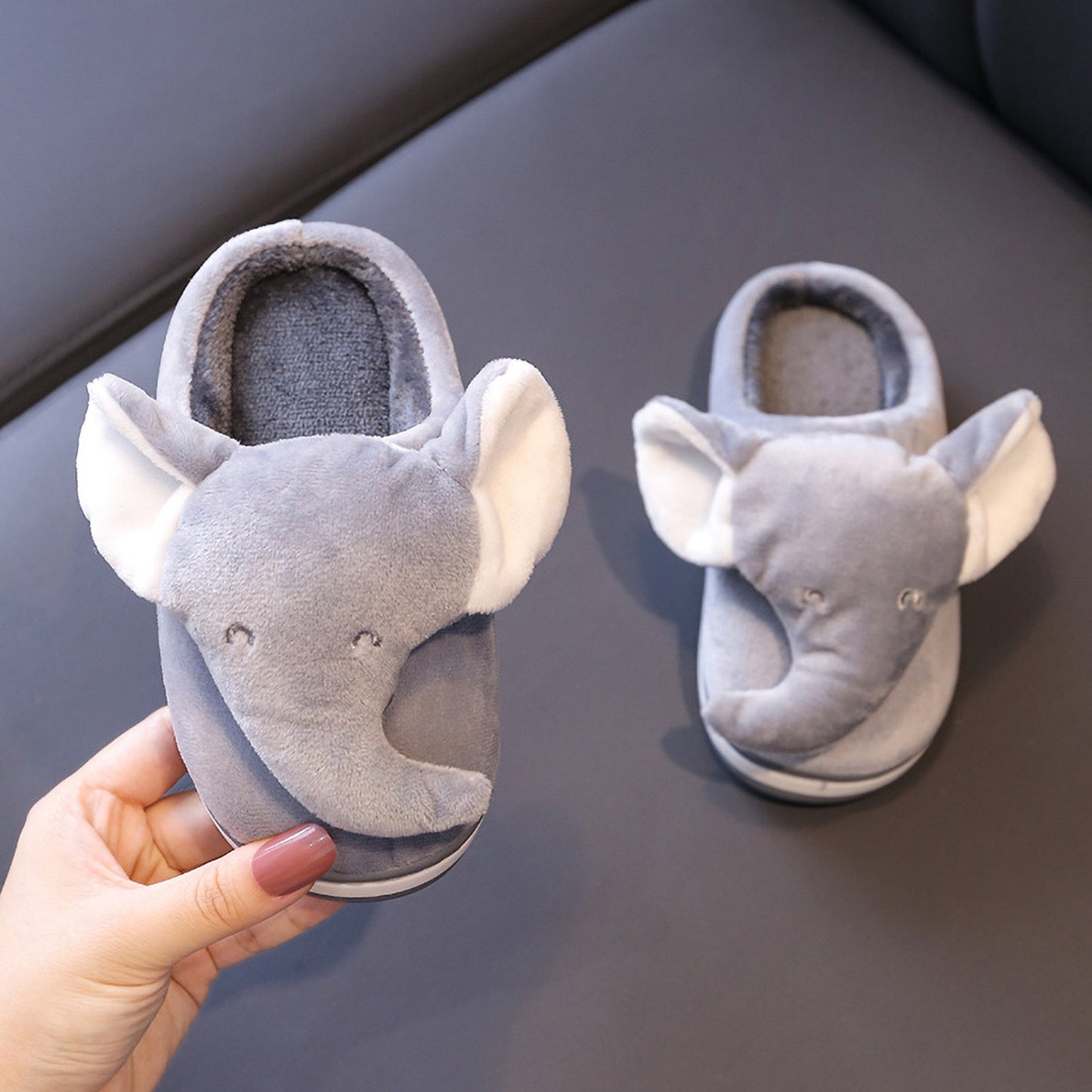 Fluffy Furry Elephant home Slippers Adult