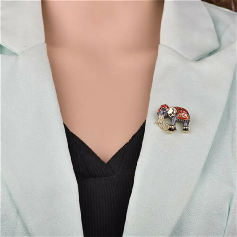 Elephant Shape Brooch Crystal Pins Brooches