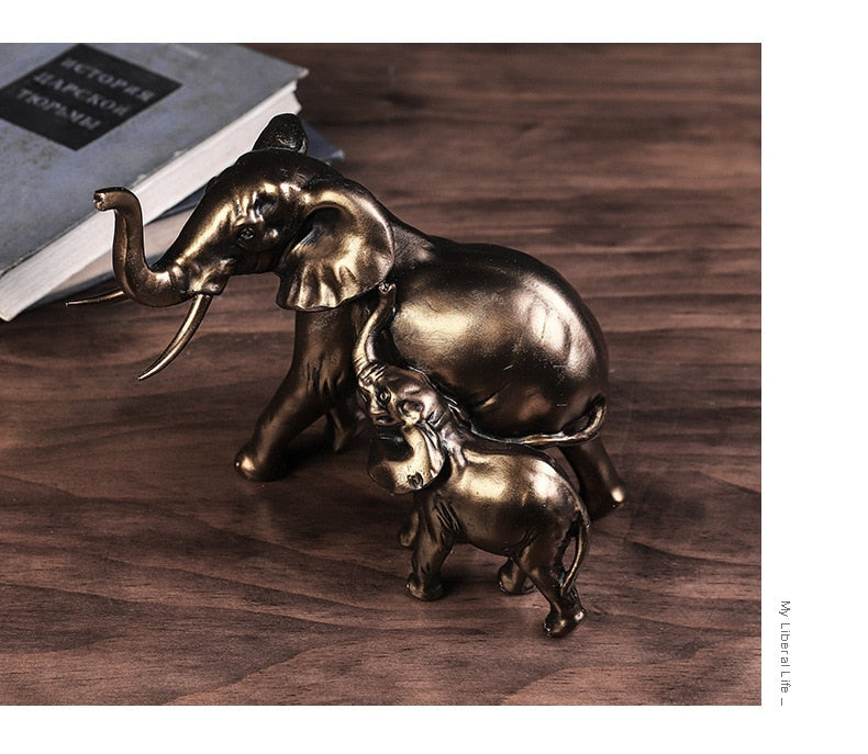 Elephant Statue Resin Retro Figurine