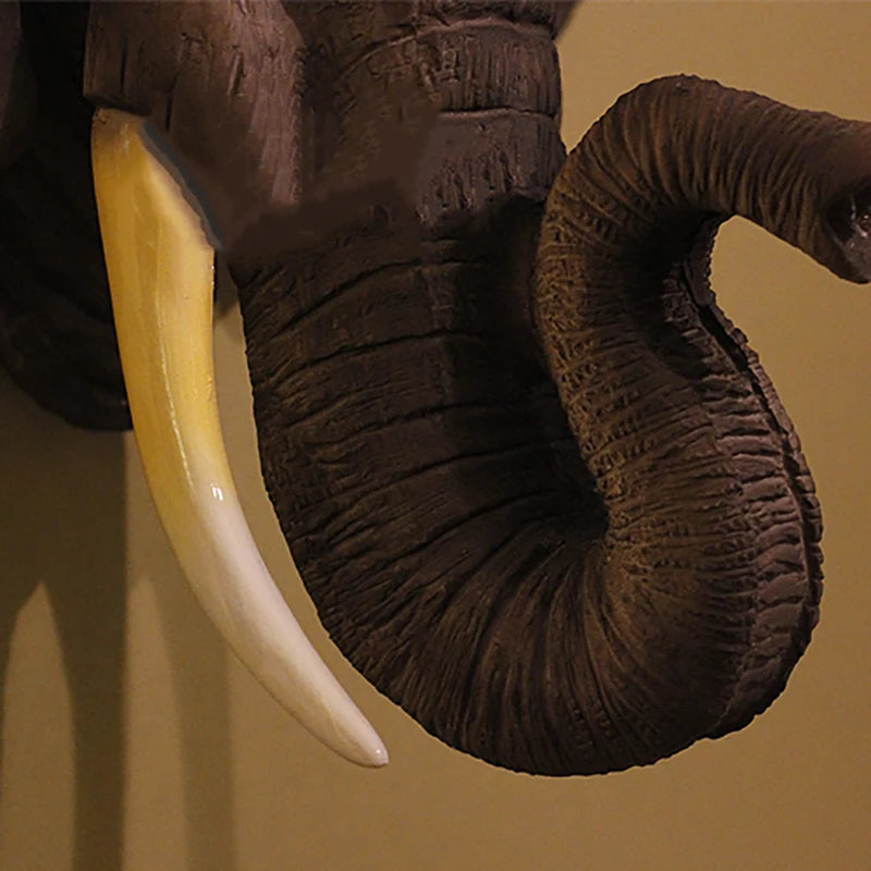 Elephant Head Wall Statue Hanging Sculpture