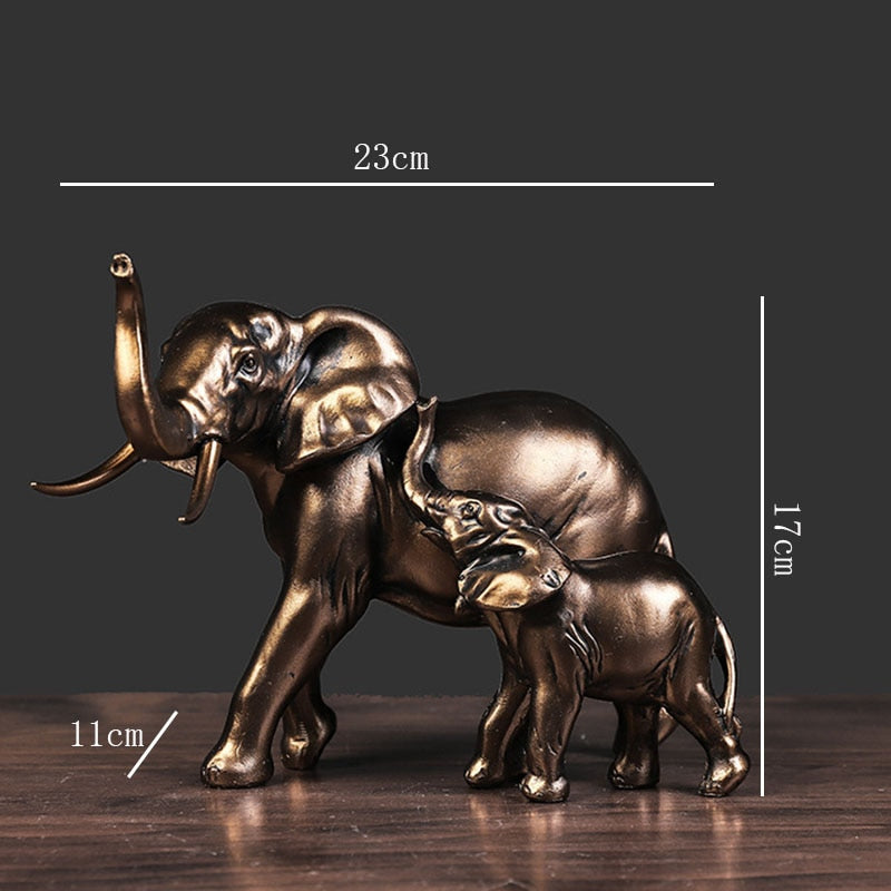 Elephant Statue Resin Retro Figurine