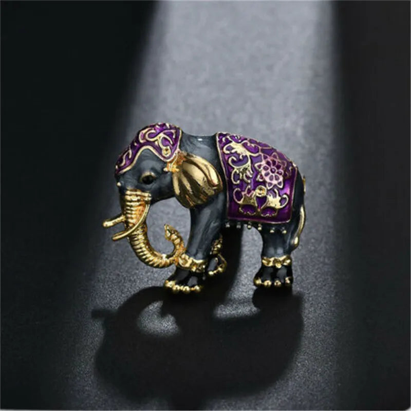 Elephant Shape Brooch Crystal Pins Brooches