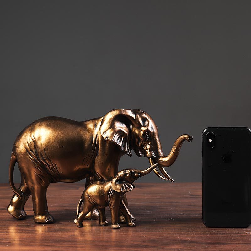 Elephant Statue Resin Retro Figurine