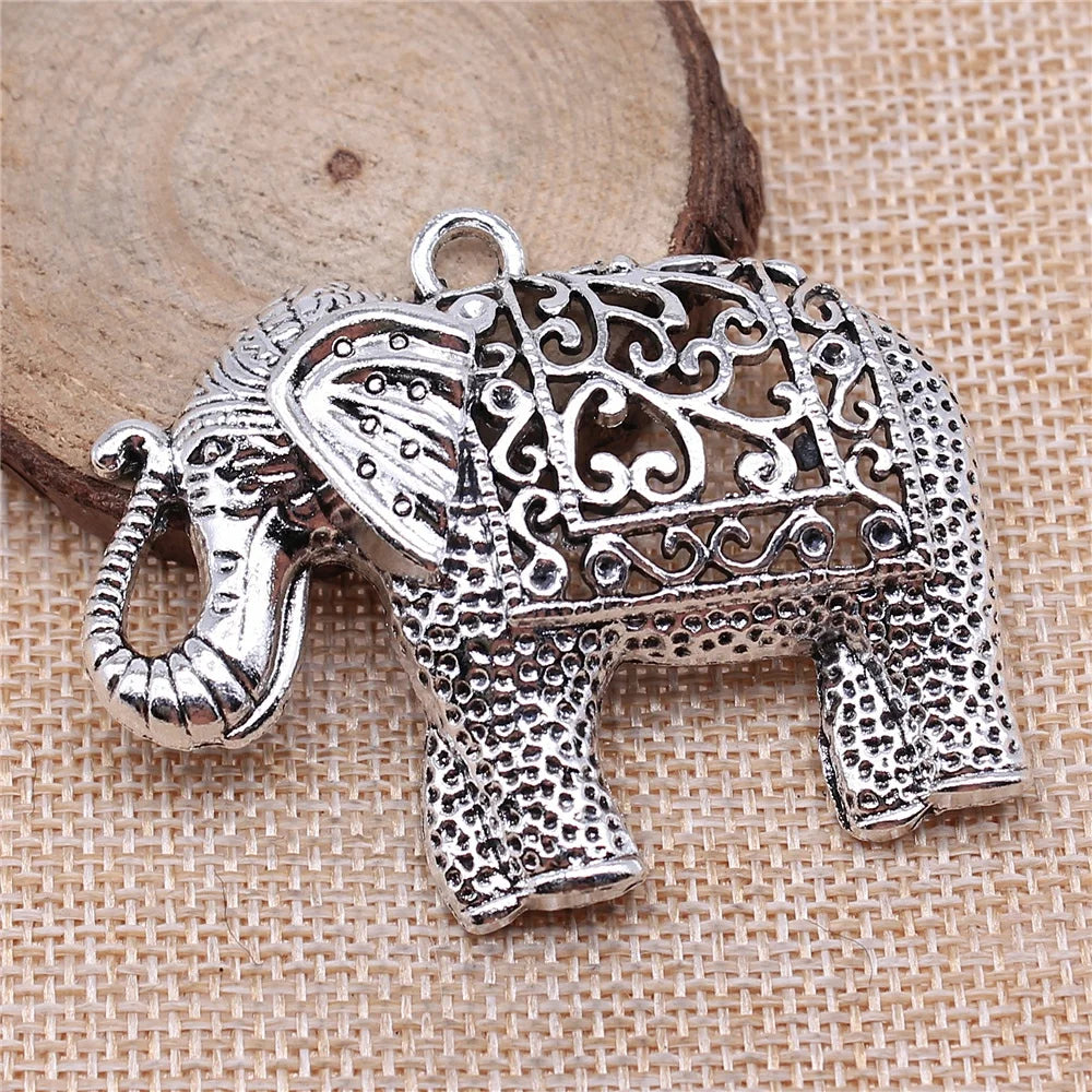 Elephant Pendant Charm For Jewelry Making DIY 1 Item 59x47mm