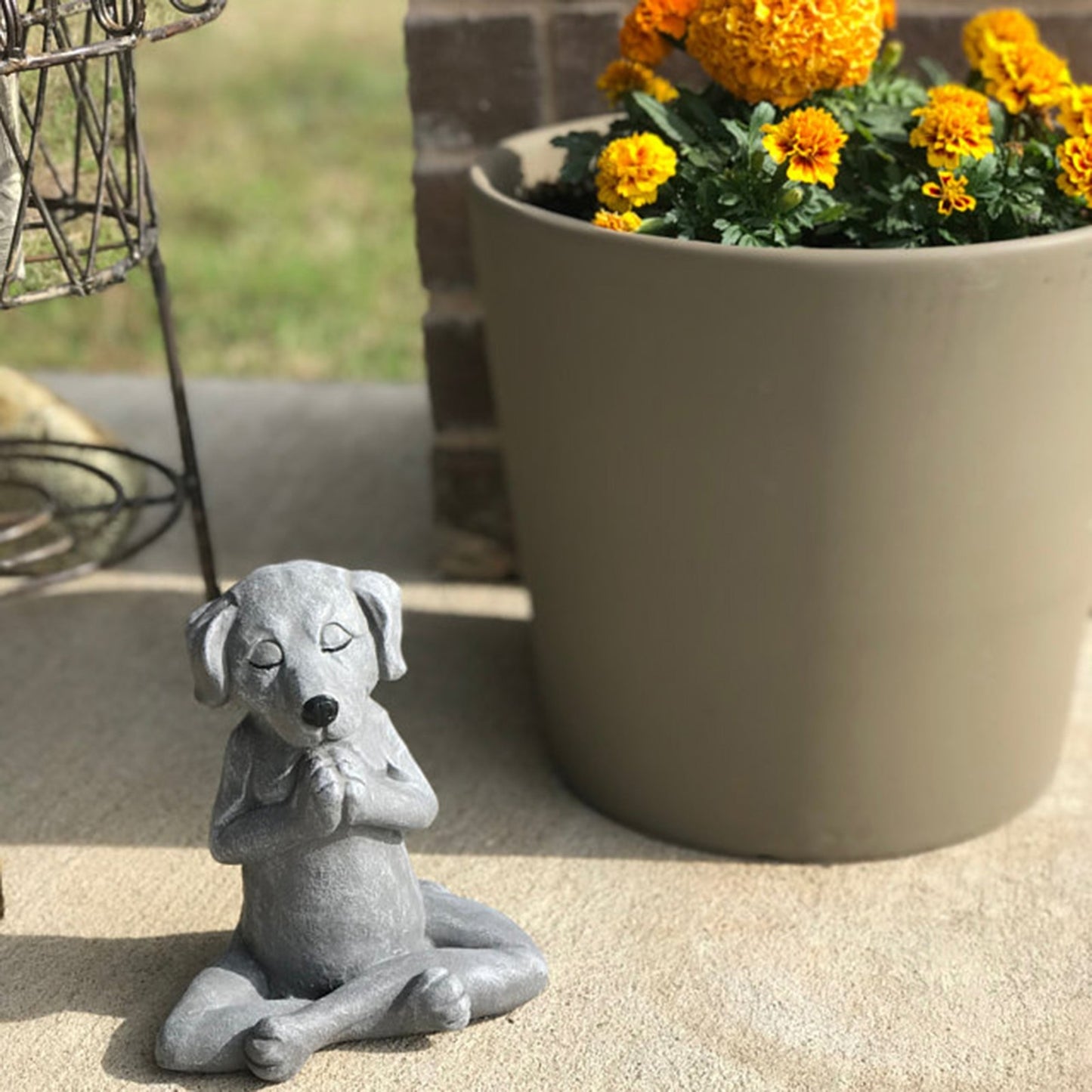 Cute Dog Meditation Statue Resin Statue