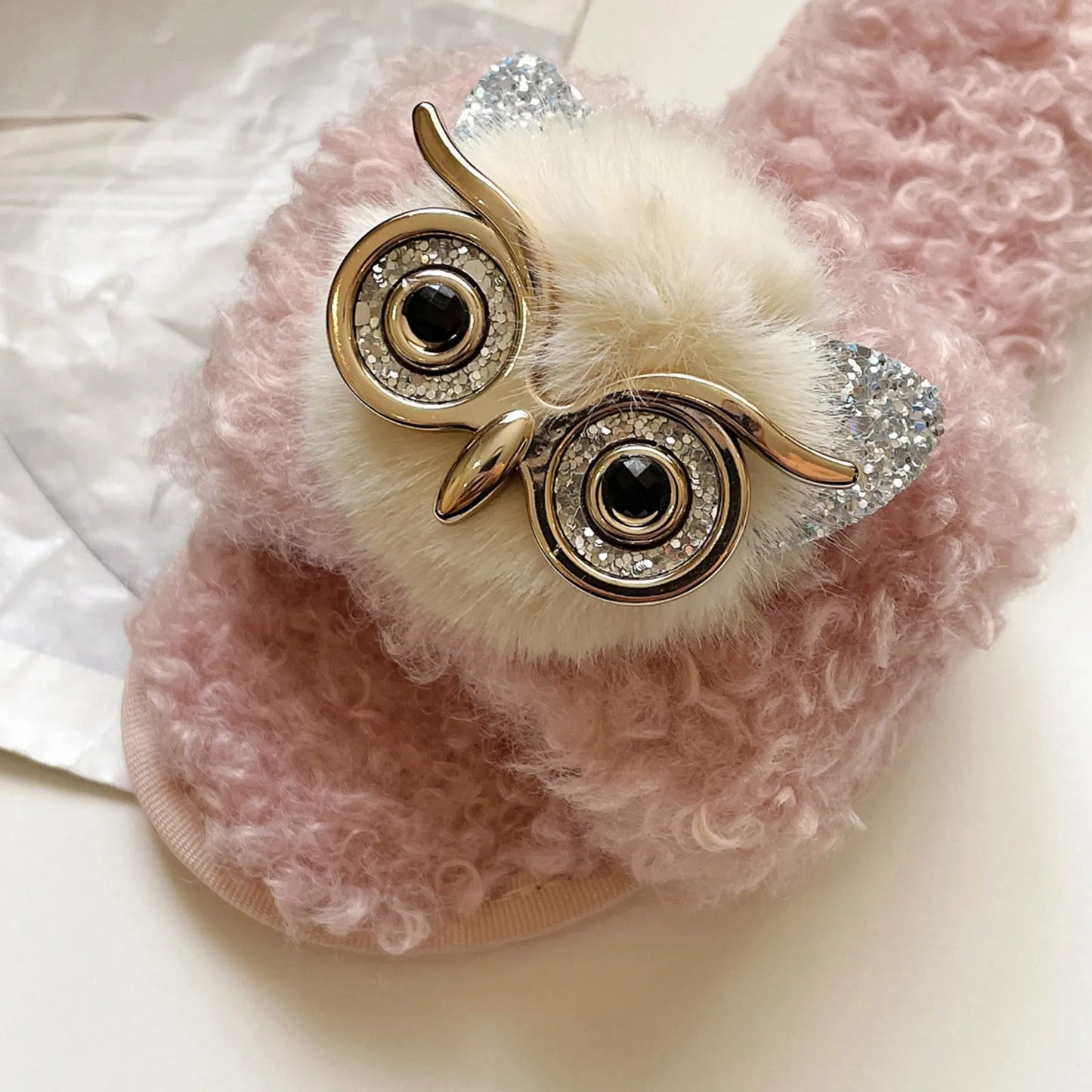 Owl Cotton Slippers Winter Warm