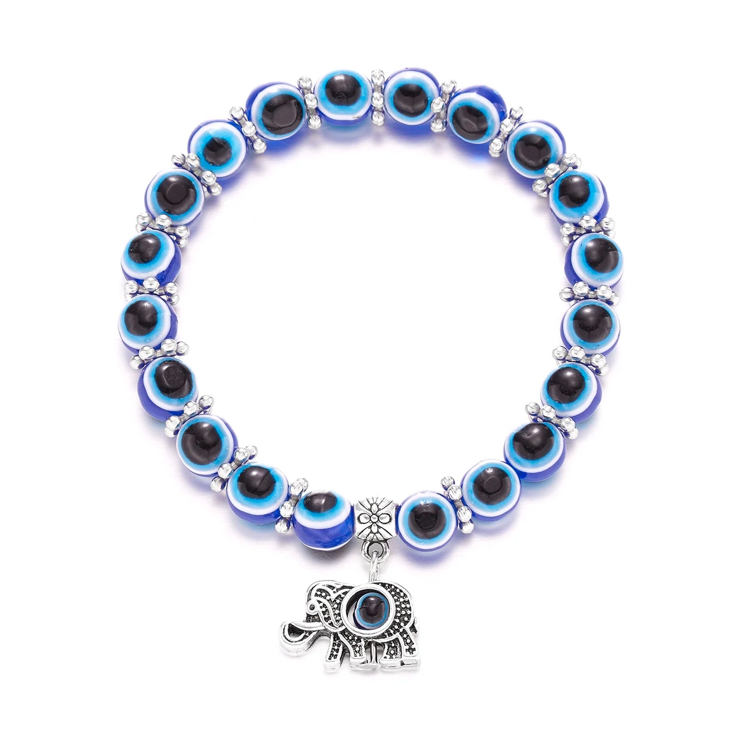 Elephant Blue Evil Eye Resin Bracelets
