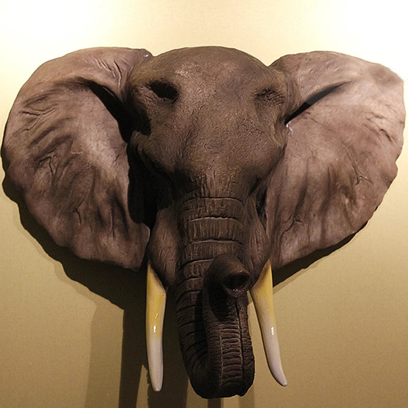 Elephant Head Wall Statue Hanging Sculpture