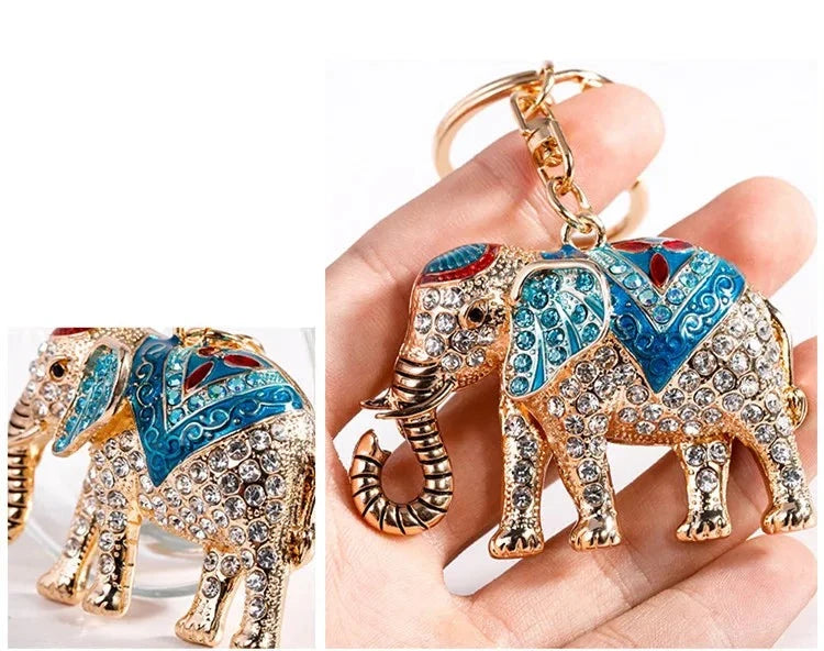 Elephant Key Chain With Rhinestones