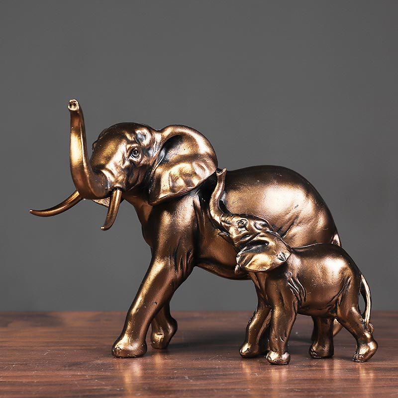 Elephant Statue Resin Retro Figurine