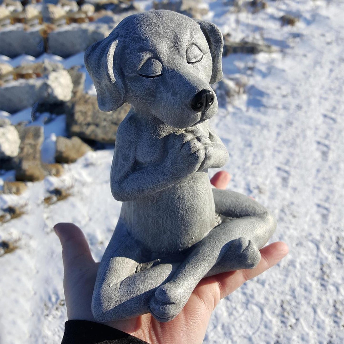 Cute Dog Meditation Statue Resin Statue