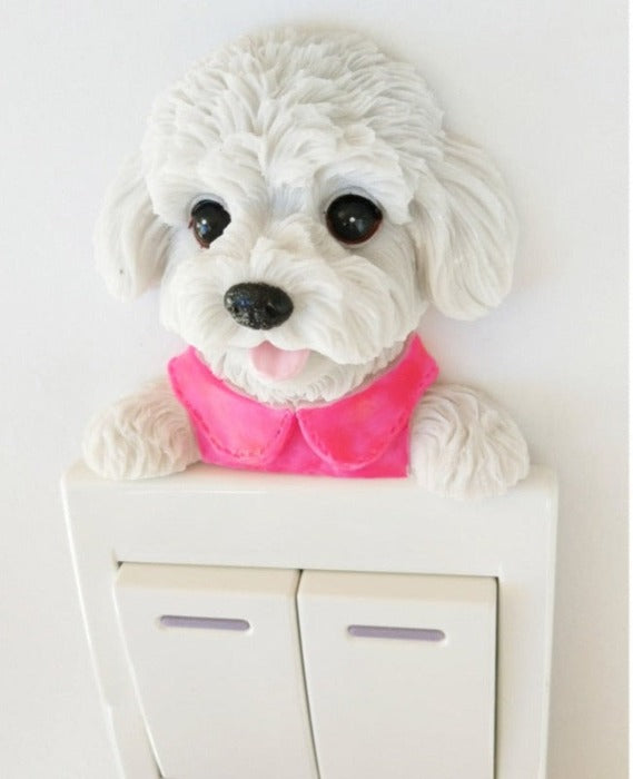 Socket Switch Teddy Dog Resin 3D Wall Sticker