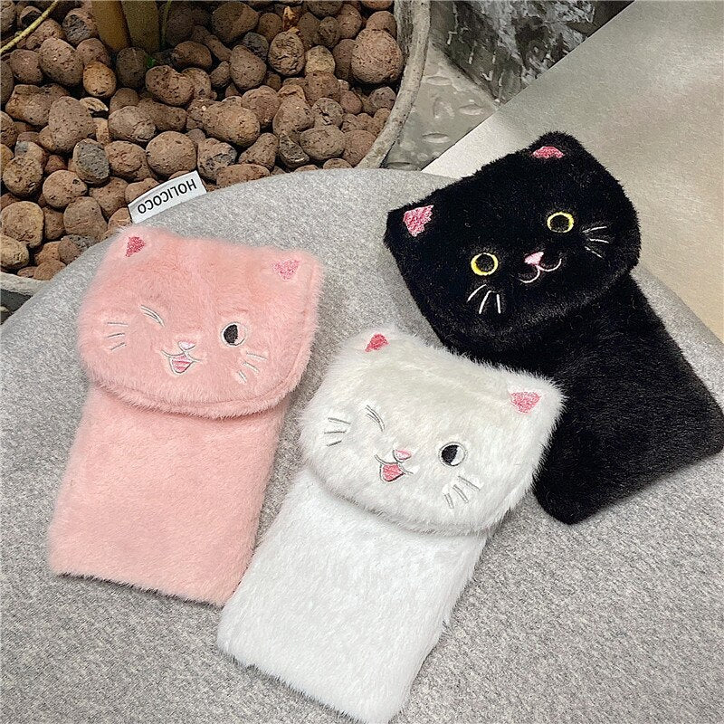 Cat Warm Plush Soft Phone Case