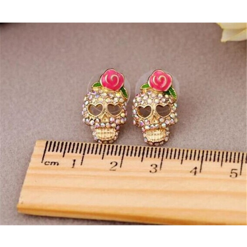 Vintage Skeleton Skull Earrings