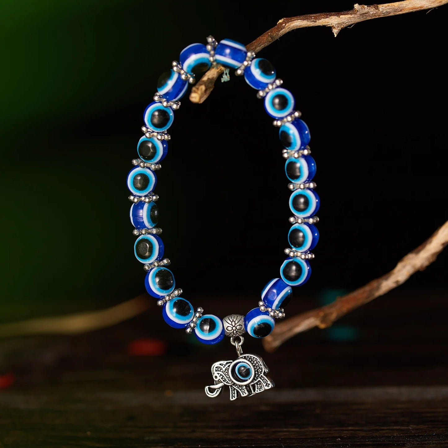 Elephant Blue Evil Eye Resin Bracelets