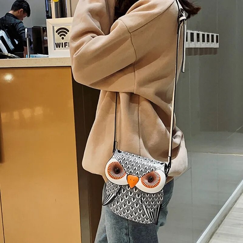Owl PU Leather Handbag Crossbody