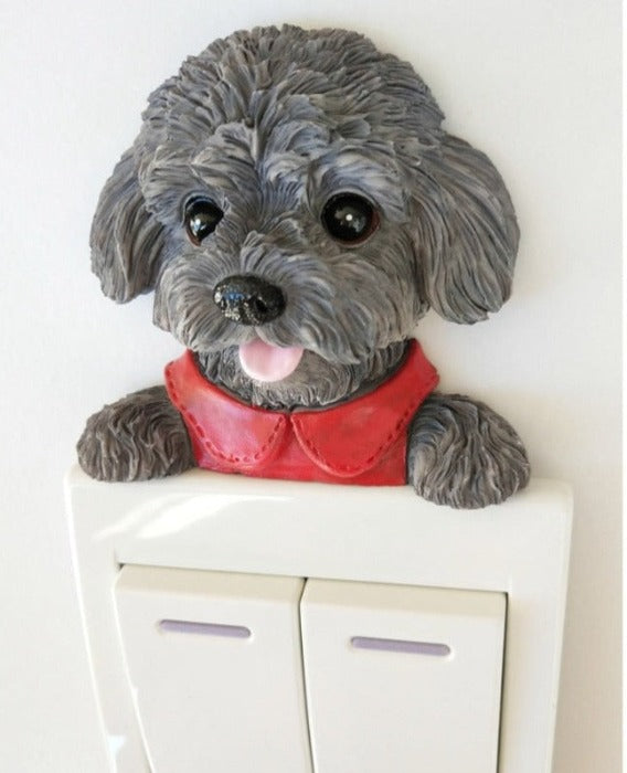 Socket Switch Teddy Dog Resin 3D Wall Sticker