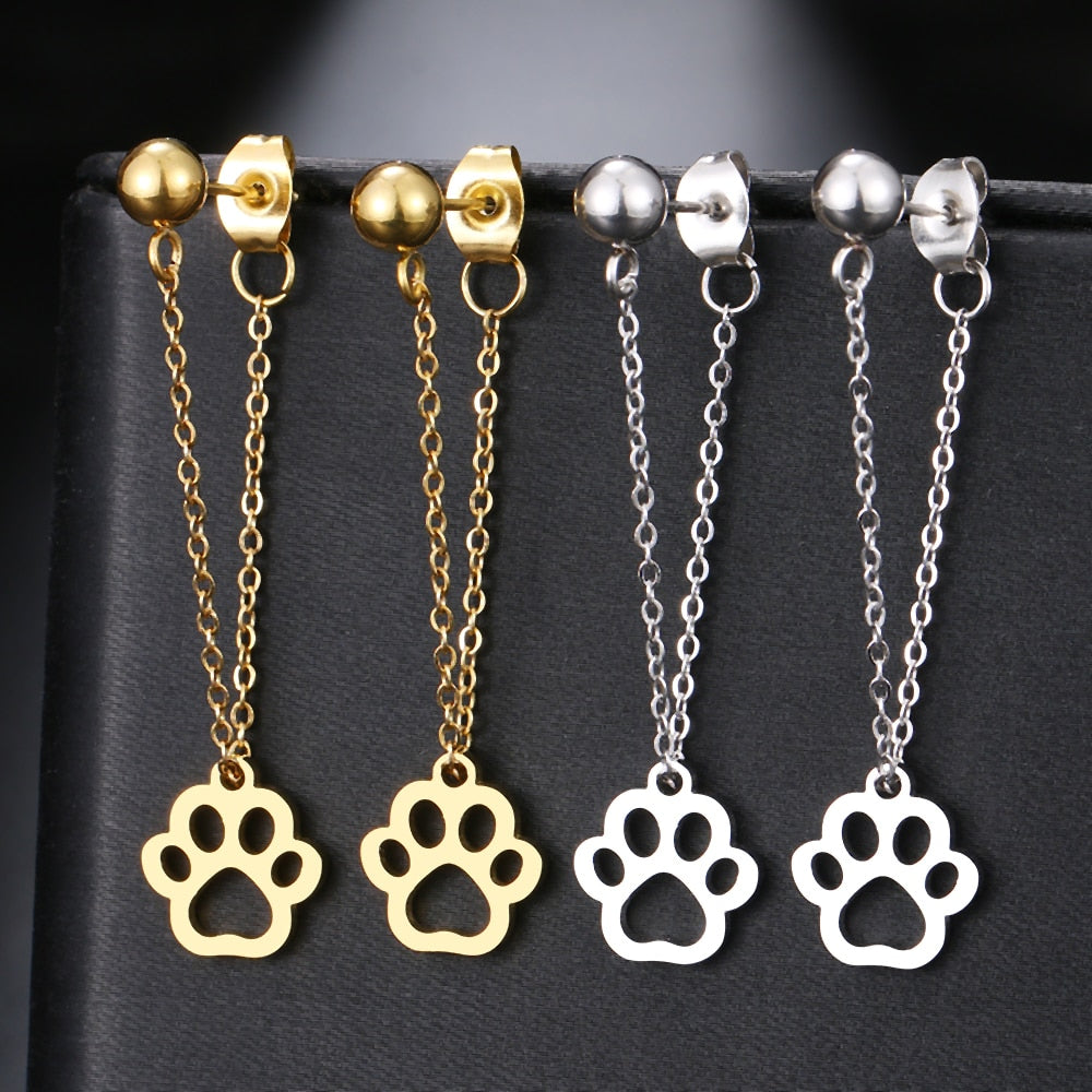 Dog Paw Shape Drop Earrings