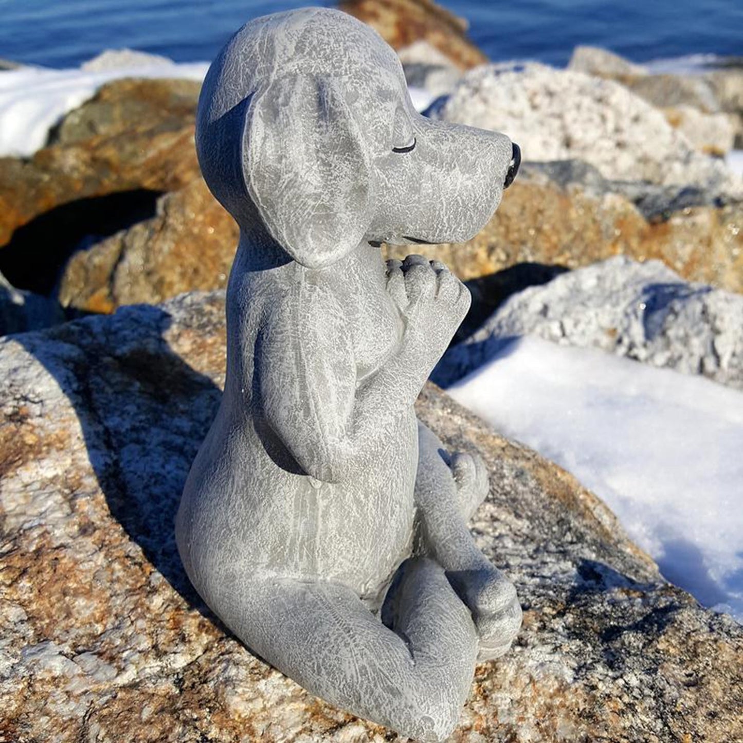 Cute Dog Meditation Statue Resin Statue