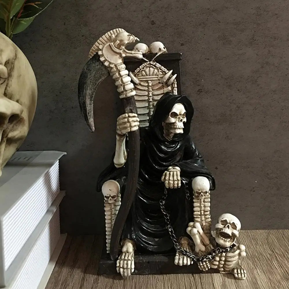 Skull Throne Statue Sculpture Figure