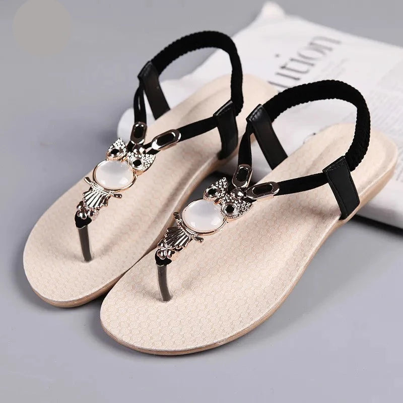 Owl Flip Flops Flat Sandals