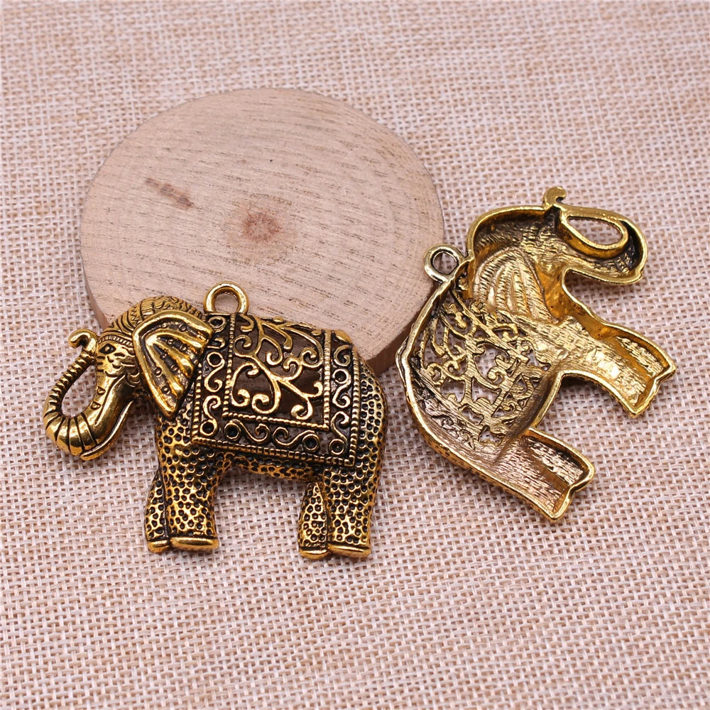 Elephant Pendant Charm For Jewelry Making DIY 1 Item 59x47mm