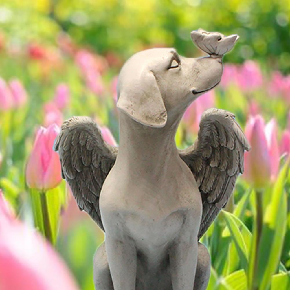 Resin Angel Dog Sculpture Statue