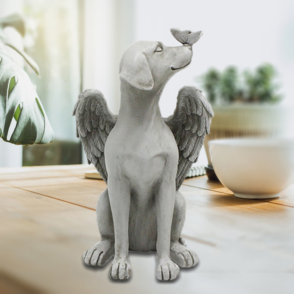 Angel Dog Sculpture Resin Figurine