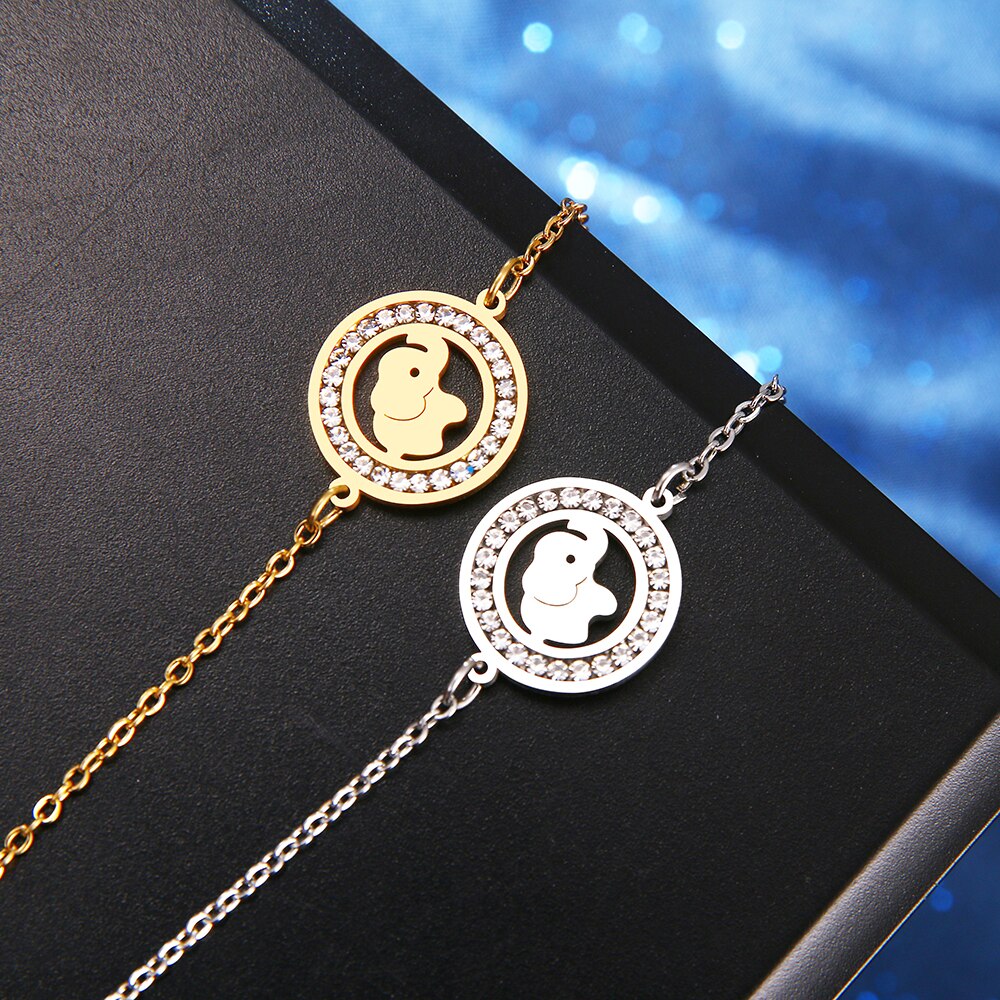 Crystal Bracelet Elephant Round Bracelet