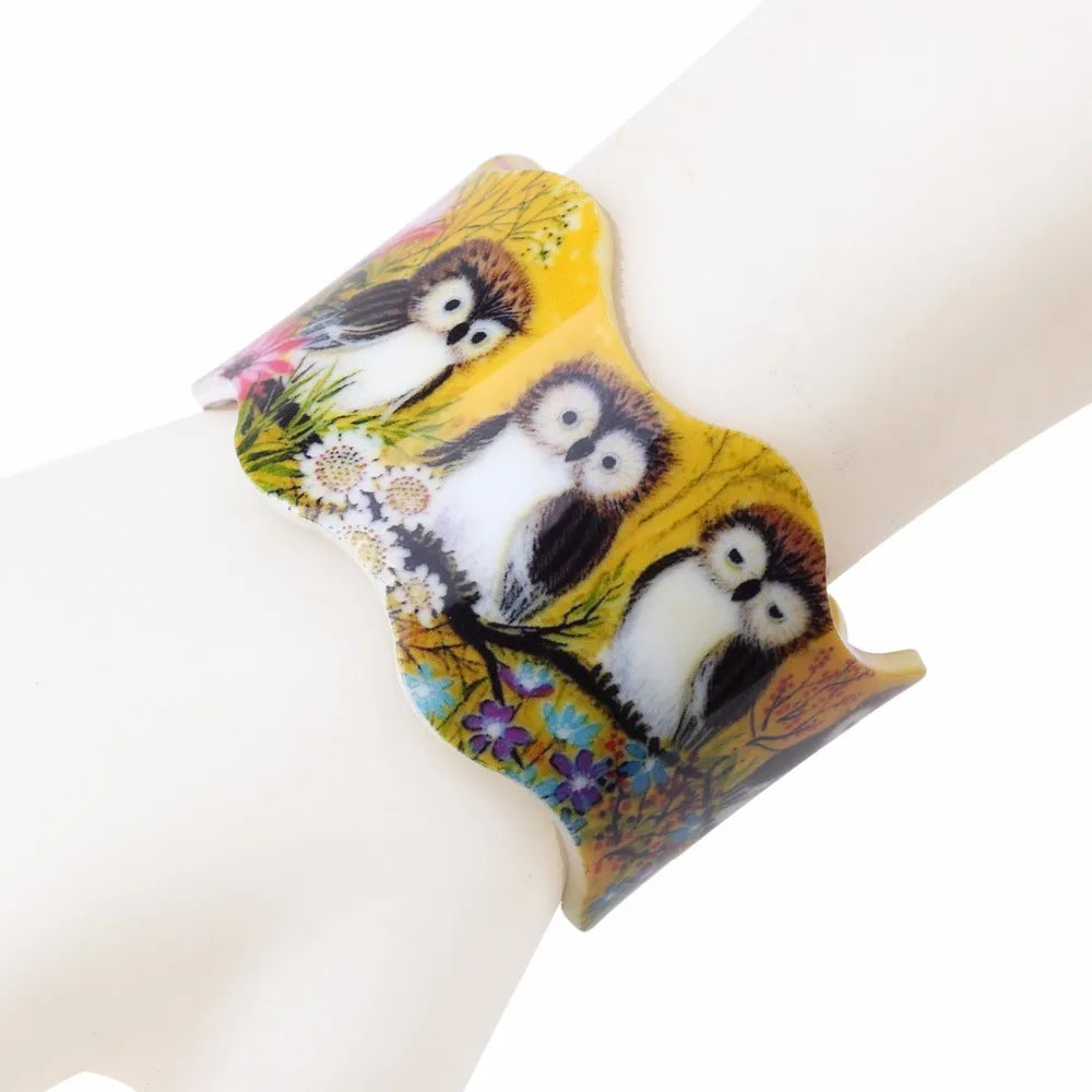 Owl Pattern Love Bangles Bracelet