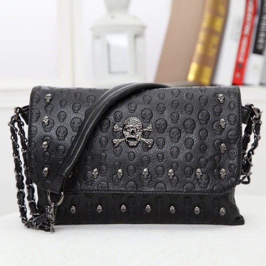 Skull Handbag Rivet Gothic