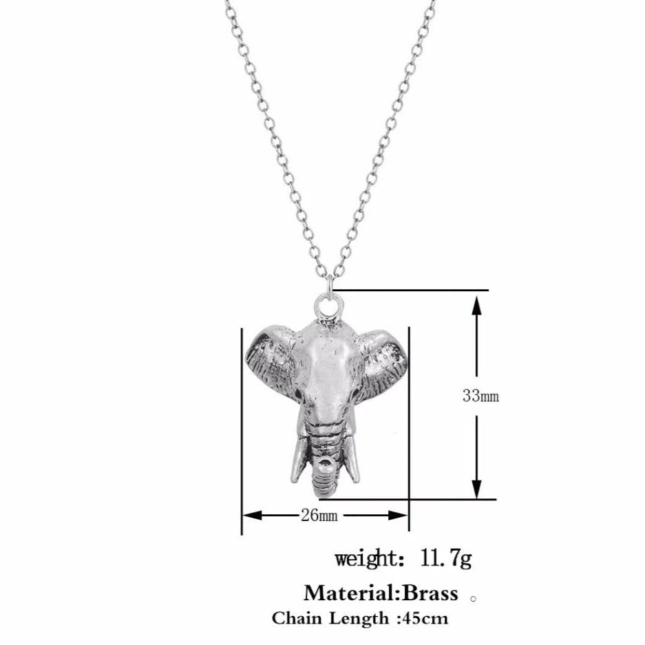Elephant Head Necklace Pendant