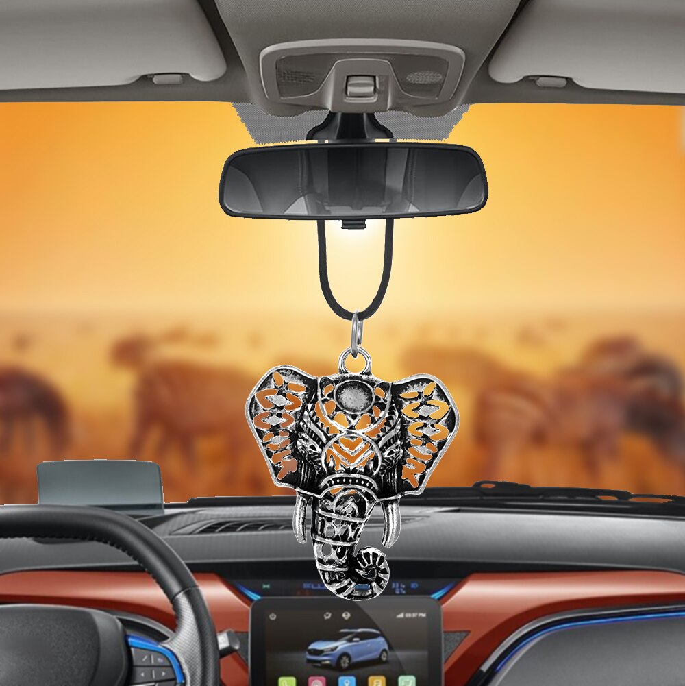 Elephant Head Car Pendant Styling Rearview Mirror Decoration