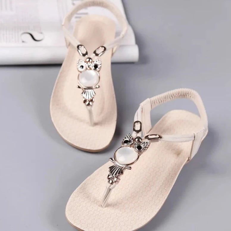 Owl Flip Flops Flat Sandals