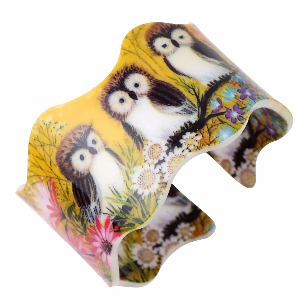 Owl Pattern Love Bangles Bracelet