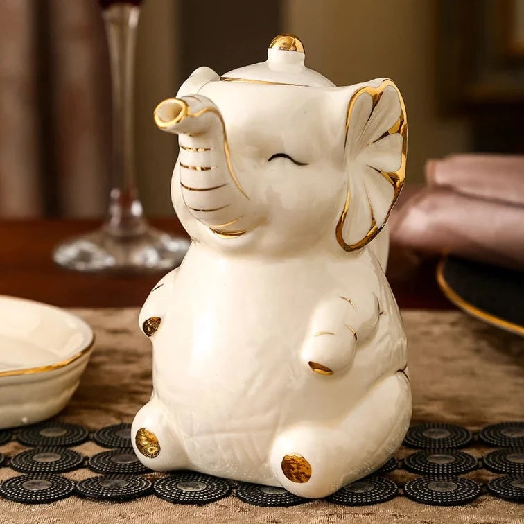 Elephant Ceramic Spice Jar Seasoning Box Kitchen