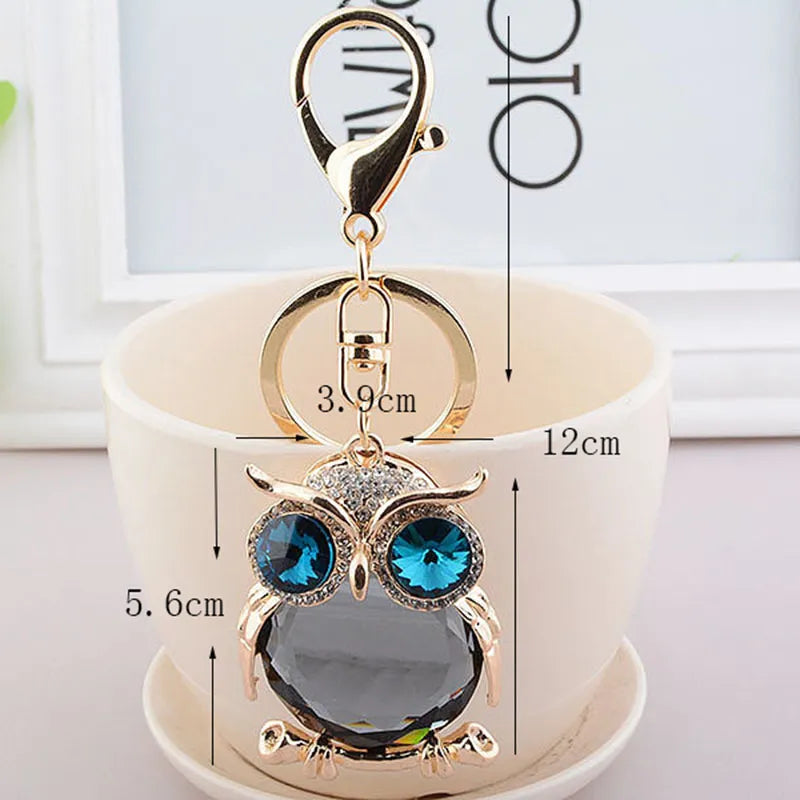 Owl Crystal Keychain Rhinestone