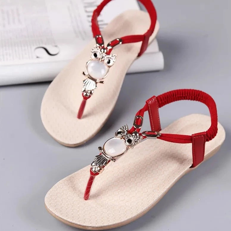 Owl Flip Flops Flat Sandals