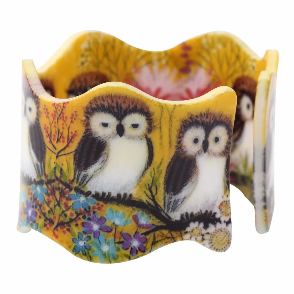 Owl Pattern Love Bangles Bracelet