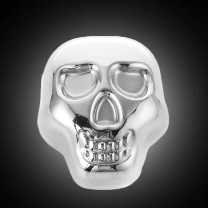 Skull Stainless Steel Ice Cube Drink Beer Cooling Stone Freezing